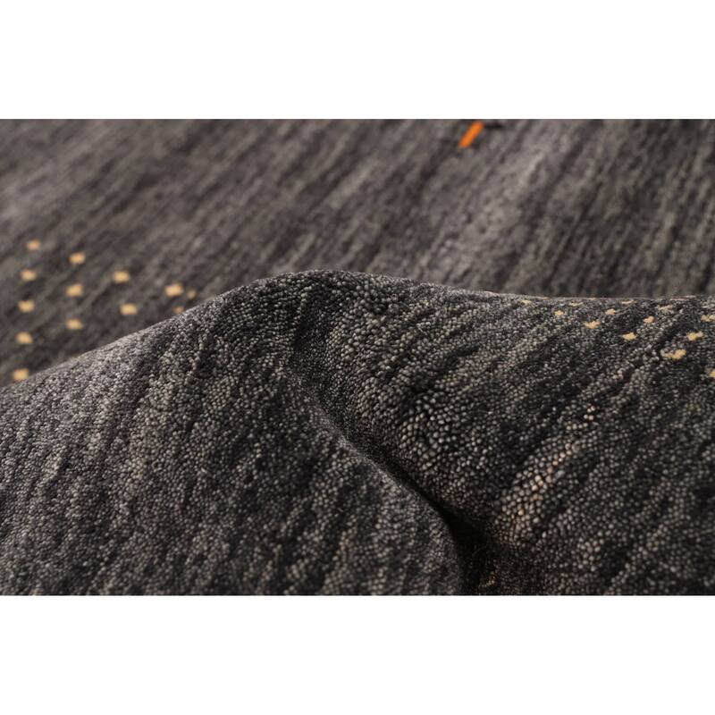ECARPETGALLERY Hand Loomed Kashkuli Gabbeh Dark Grey Wool Rug - 9'1 x 11'8