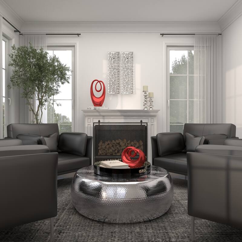 Silver Aluminum Metal Inspired Coral Wall Decor (Set of 2) - Silver or Gold