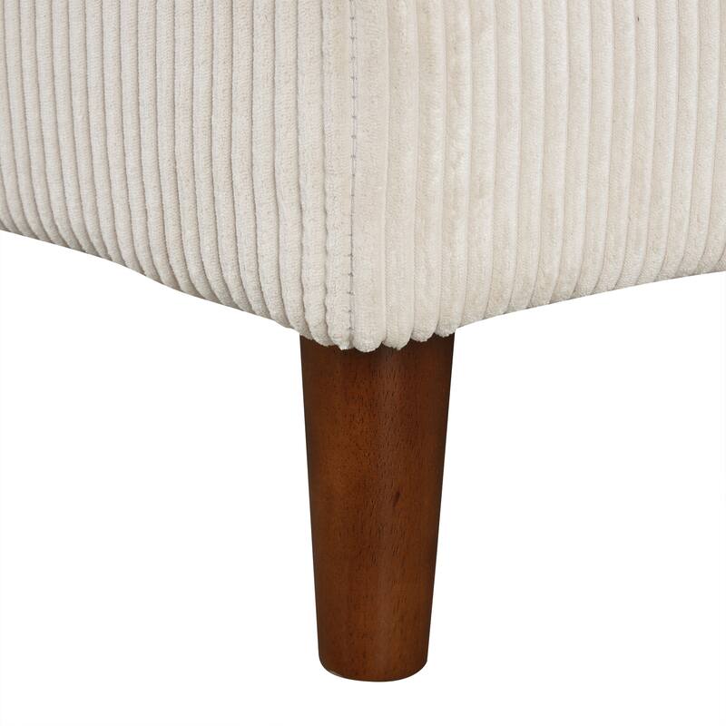 103" Polyester U-Shaped Sectional Sofa with Sponge-Filled Cushions and Solid Wood Legs