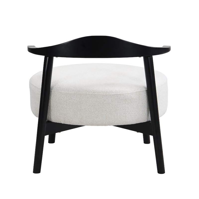 Roomfitters Upholstered Accent Chair, Modern Reading Armchair for Living Room and Bedroom, Beige+Black