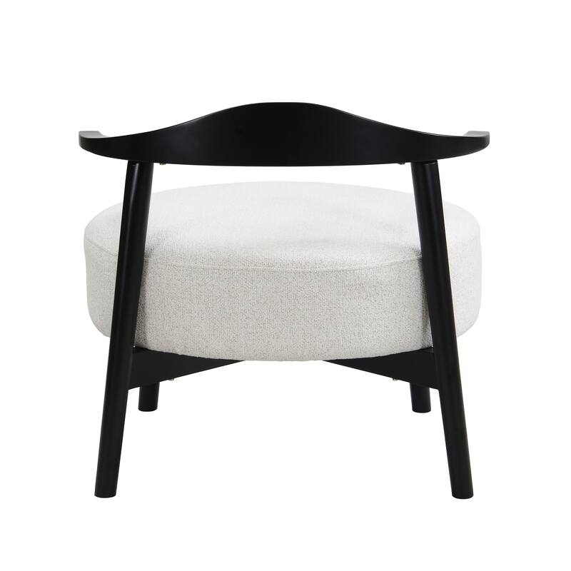 Upholstered Accent Chair, Modern Living Room Chairs, Reading Armchair for Sunroom Bedroom, Beige, Supports 300lbs