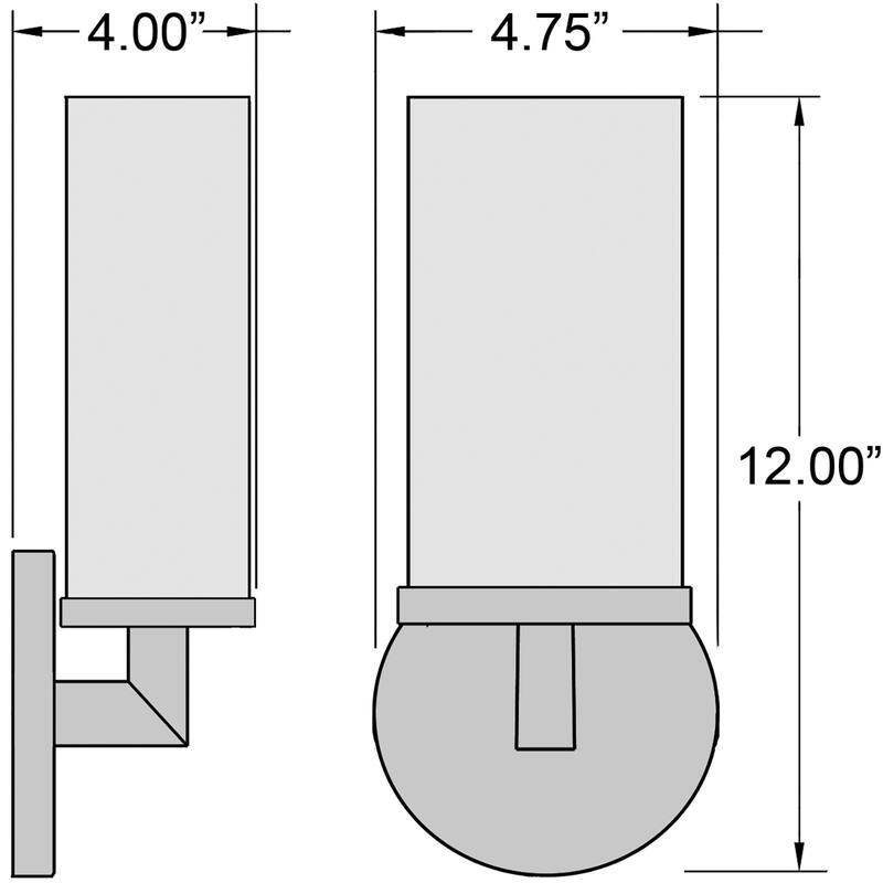 Access Lighting Aqueous - 1-Light Wall Sconce - Brushed Steel Finish - Opal Glass Shade - Brushed Steel