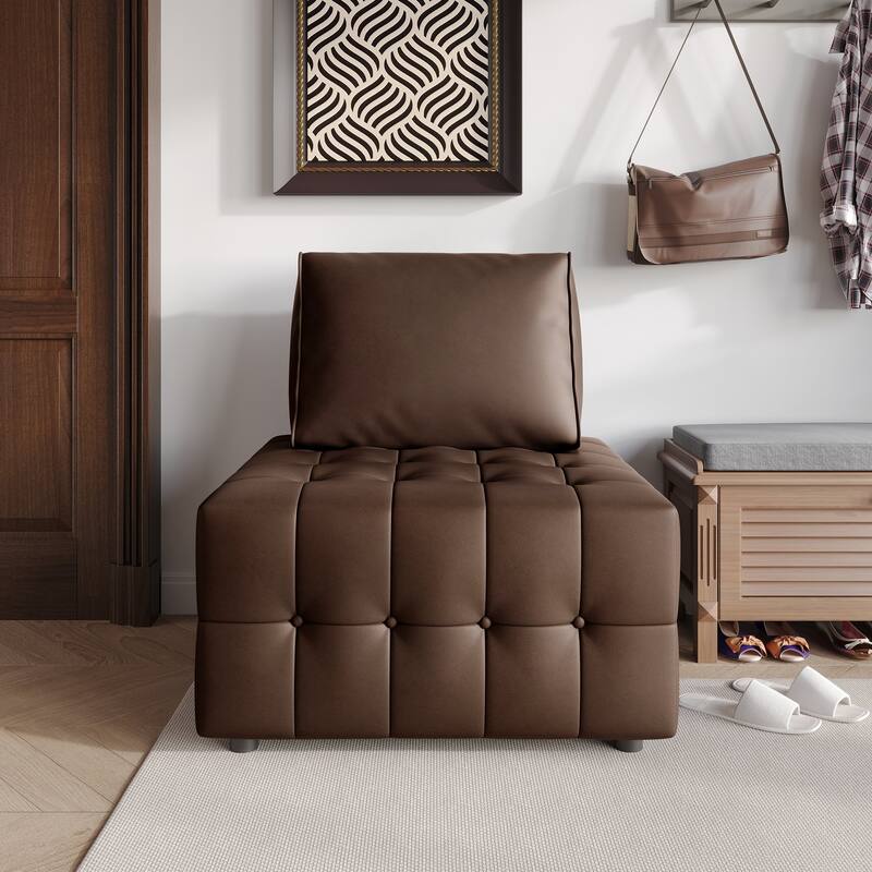 CraftPorch 2-Piece Elegance Button-Tufted PU Upholstered