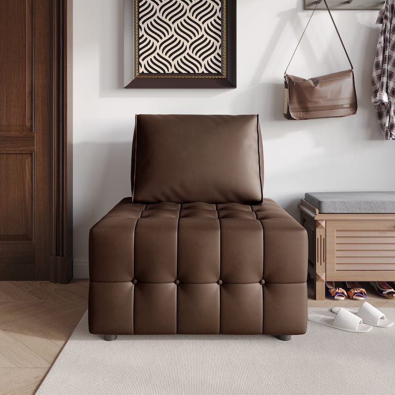 CraftPorch 4-Piece Elegance Button-Tufted PU Upholstered