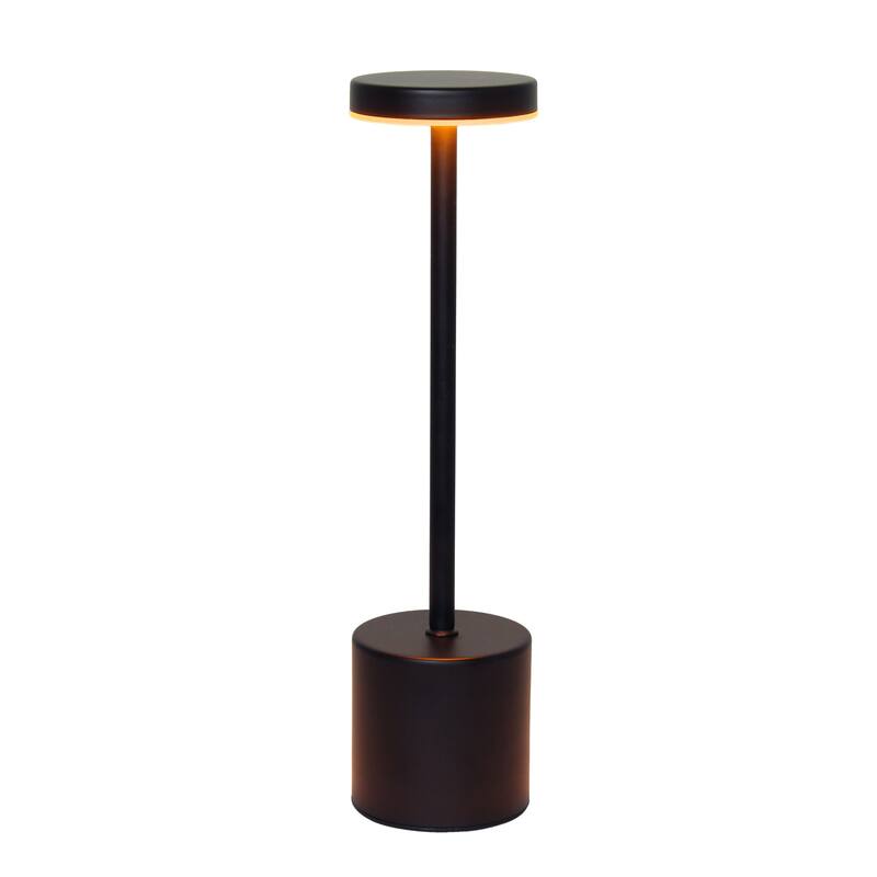 LED Mushroom Disc Touch Sensor Desk Lamp - 12.75" - Black