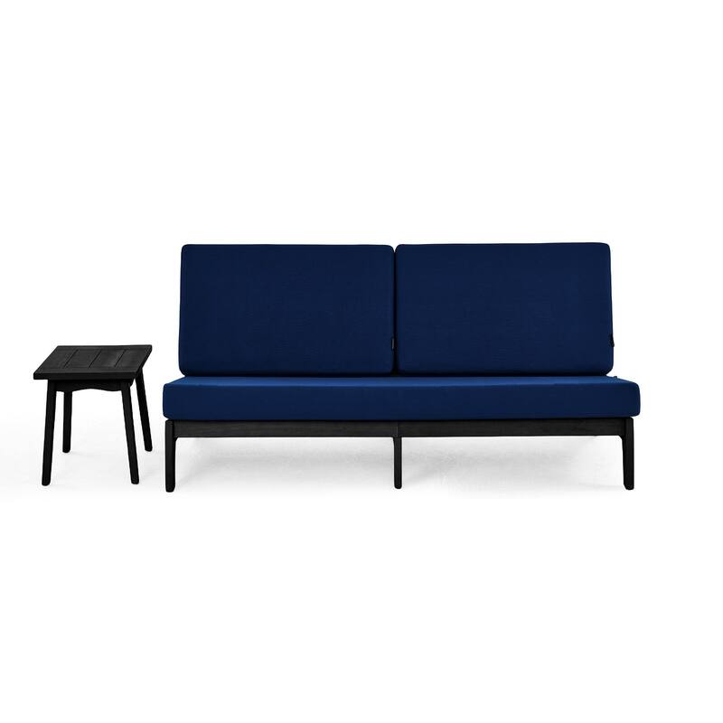 3-Seat Outdoor Sofa Set with Solid Wood Coffee Table, Weather-Resistant Cushions