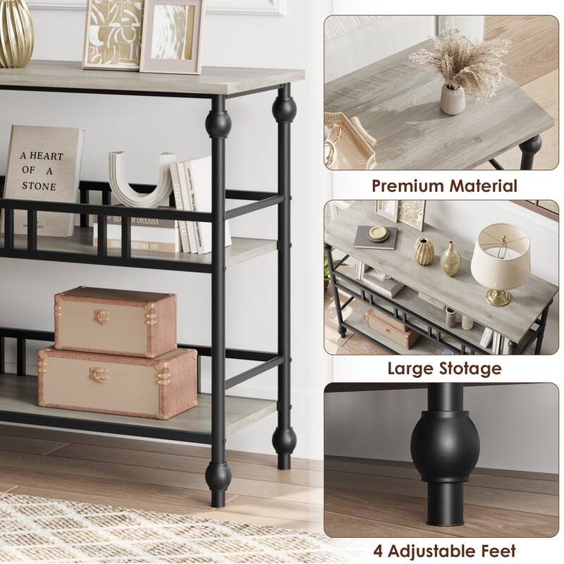 Console Table, 3-Tier Sofa Tables Narrow Entryway Table
