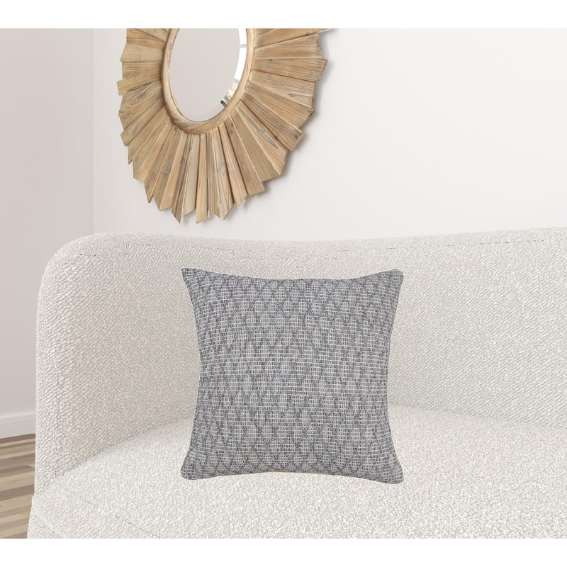 HomeRoots 20" X 20" Gray 100% Cotton Geometric Zippered Pillow