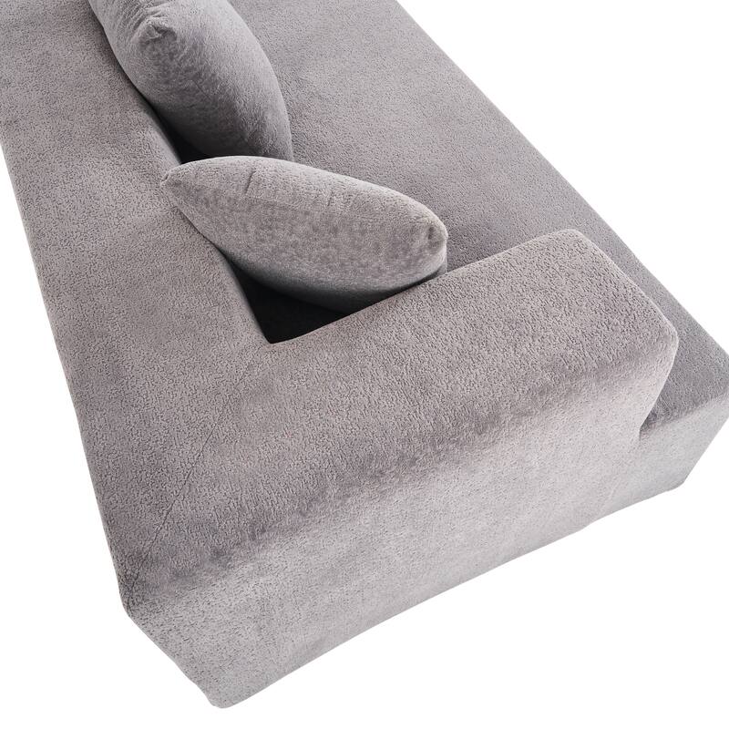 Special Shape Sleeper Sofa Chenille Floor Couch Deep Seat Recliner
