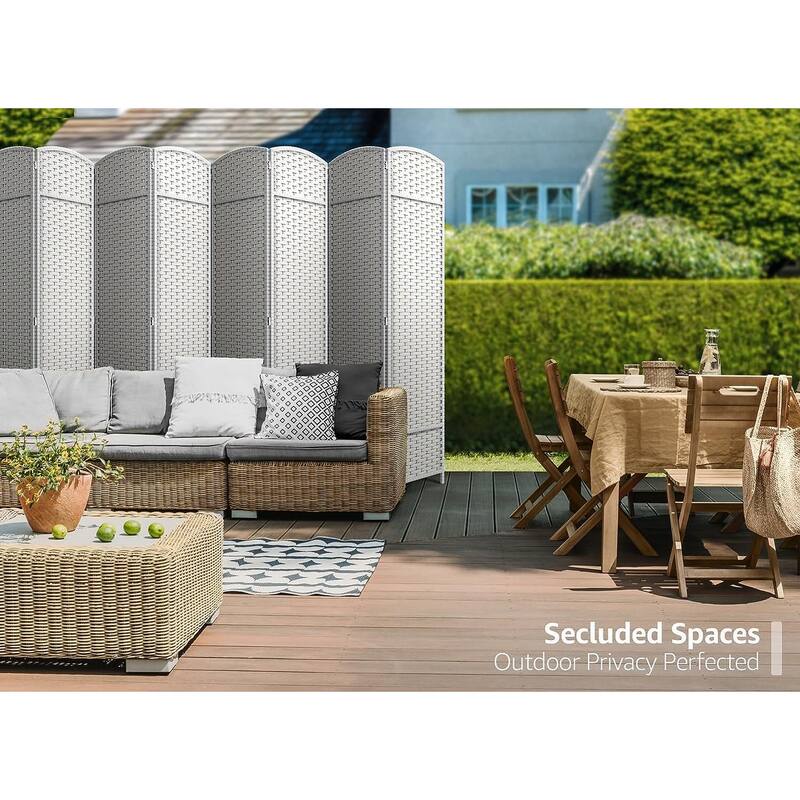 Room Divider Folding Privacy Screen Tall Partition Foldable Wall 8 Panel - 96” L x 19.50” W x 69” H