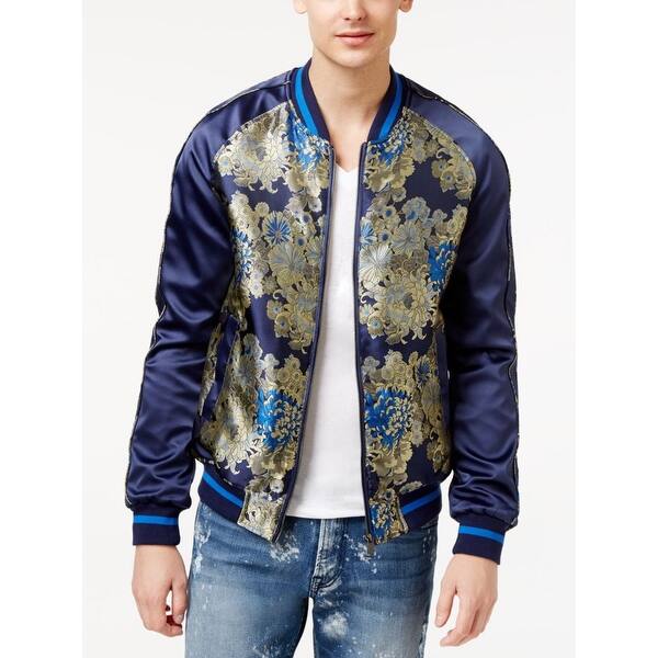 Shop Guess Mens Bomber Jacket Embroidered Printed L Overstock 20996965