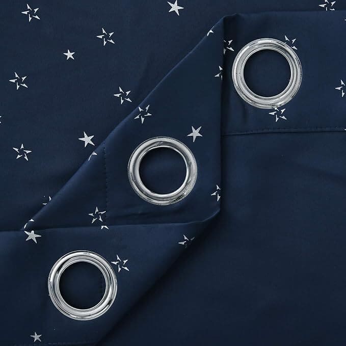 Silver Star Room Darkening Grommet Curtains 2 Panels