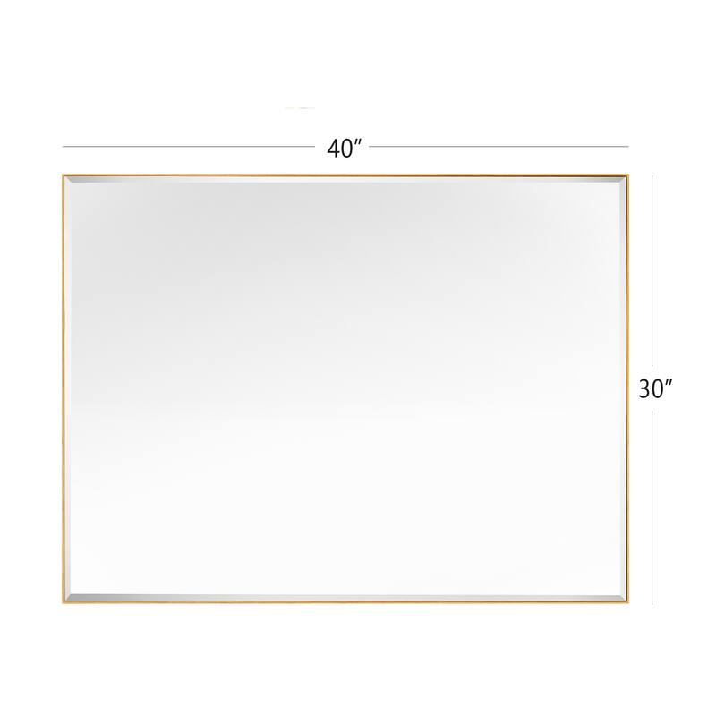 Aluminum Framed Rectangle Beveled Bathroom Wall Mirror