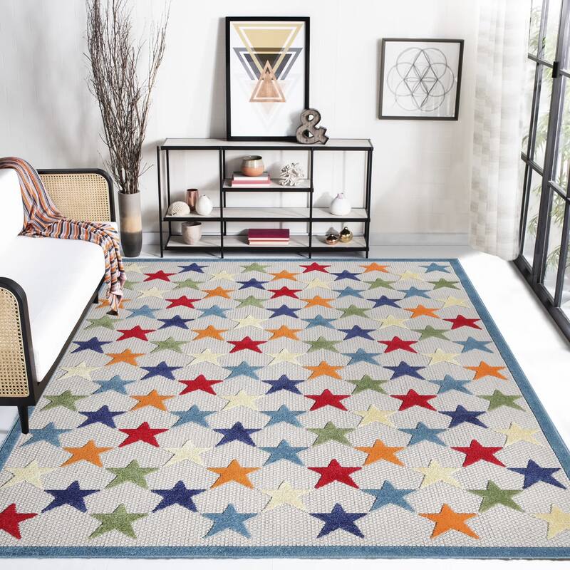 Superior Whimsical Stars Modern Indoor Outdoor Area Rug