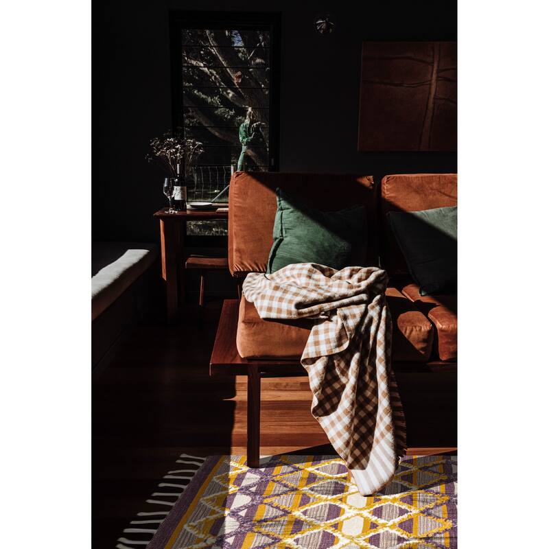 ECARPETGALLERY Hand-knotted Marrakech Purple Wool Kilim - 3'1 x 5'5