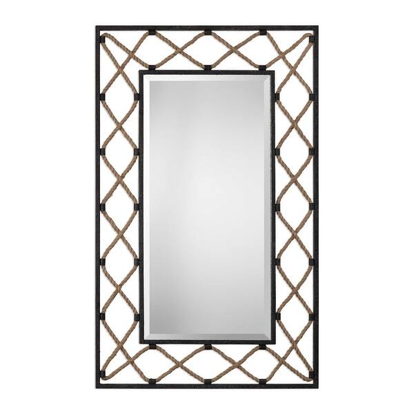 Shop 52 Darya Nautical Rope Rectangular Wall Mirror Black