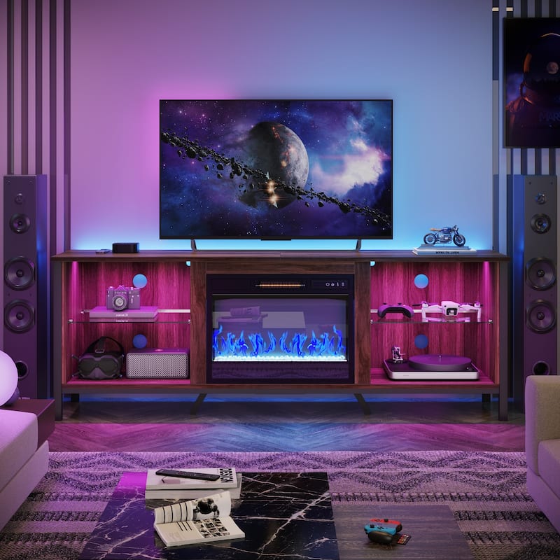 TV Stands with Fireplace for 75 inch TVs Gaming Entertainment Center TV Console - 71 inches