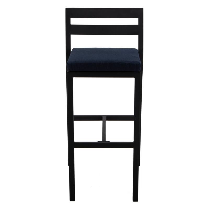 Patio Bar Stool in Powder-Coated Aluminum Frame with Removable Cushion Set of 2