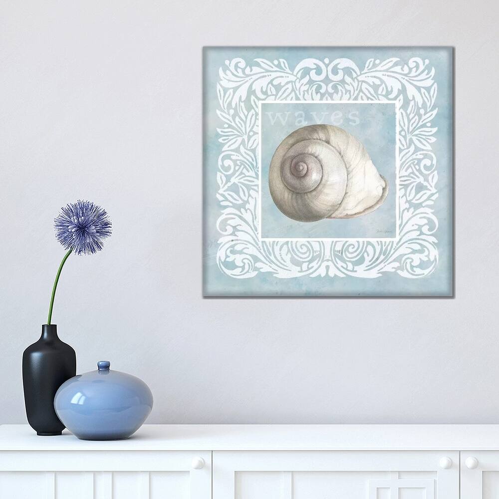 iCanvas "Sandy Shells Blue on Blue Snail" by Beth Grove Canvas Print