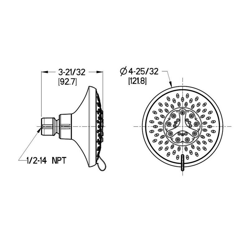 Pfister 973-310 Modern 1.75 GPM Multi Function Shower Head