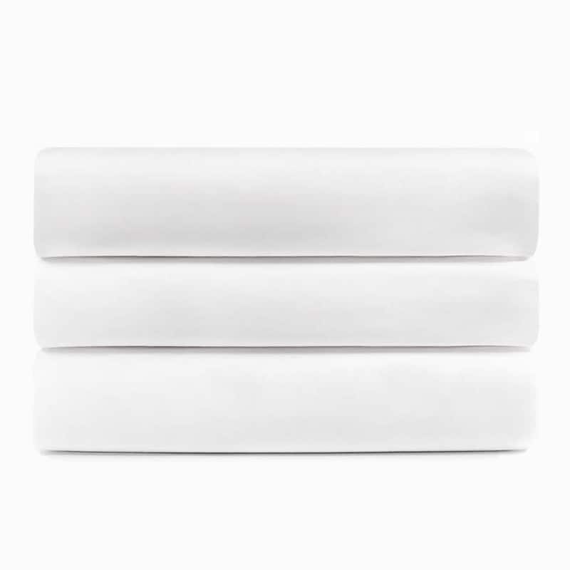 Superior Cotton Blend Hotel Quality White Fitted Sheet Set of 3 - King