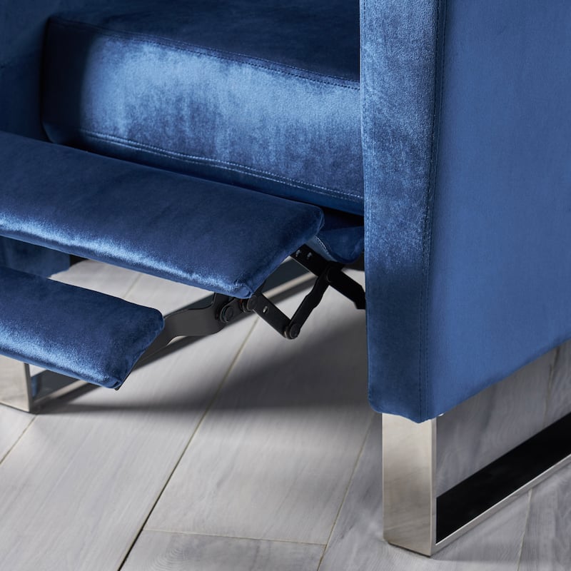 Brightwood Modern Velvet Recliner w/ Steel Legs by Christopher Knight Home