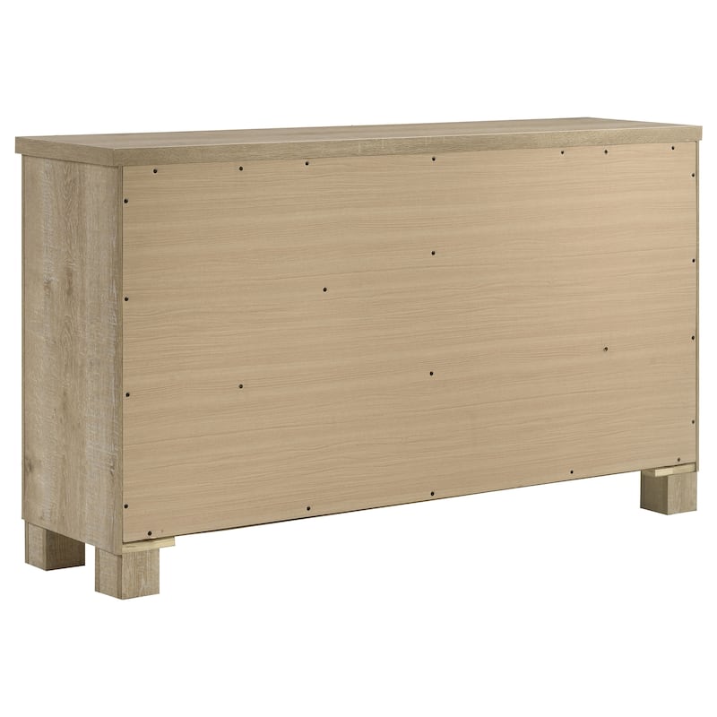 Oakglen 6-drawer Bedroom Dresser and Mirror Weathered Oak