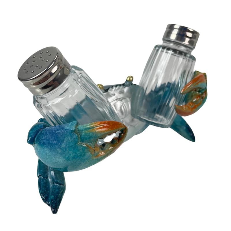 Blue Crab Salt And Pepper Set Whimsical Coastal Kitchen Decor For - 4 X 6.25 X 4 inches