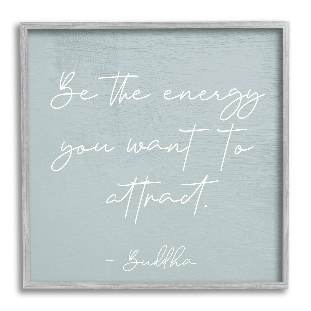 Stupell Inspirational Buddha Sentiment Motivational Phrase Calligraphy Framed Wall Art, Design by Daphne Polselli - Blue