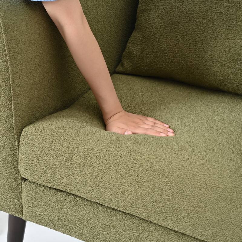 Modern Fabric Accent Chair with Wood Legs