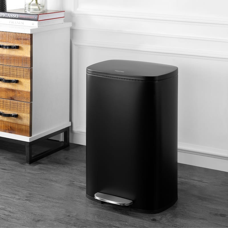 happimess 13-Gallon Trash Can with Soft-Close Lid and FREE Mini Trash Can