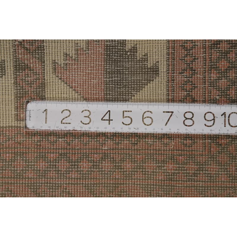 Geometric Balouch Oriental Vintage Runner Rug Handmade Wool Carpet - 3'4"x 6'10"
