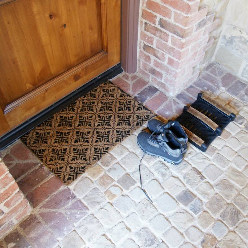 Rubber-Cal "French Provincial Doormat Kit" - 2 Coir Front Doormats and 1 Boot Scraper