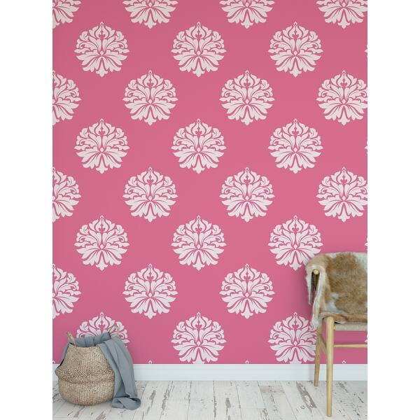 Medallion Hot Pink Peel And Stick Wallpaper By Kavka Designs 2 X 16 Overstock 31638045 Add a touch of whimsy to your home with our playful pink wallpaper prints. usd