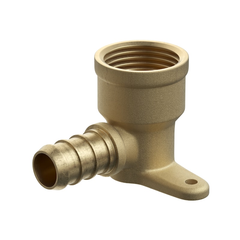 Jones Stephens C76080LF 1/2" FIP Metal PEX 90° Drop Ear Elbow - Brass