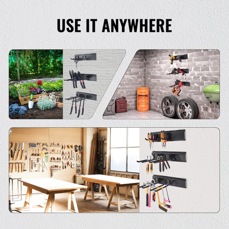 Garage Tool Organizer for Garden Tools, Shovels, Trimmers, and Hoses