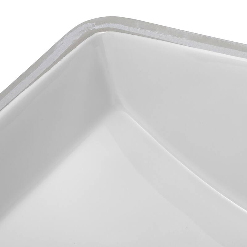 Ceramic Handmade Rectangular Undermount Bathroom Sink with Overflow