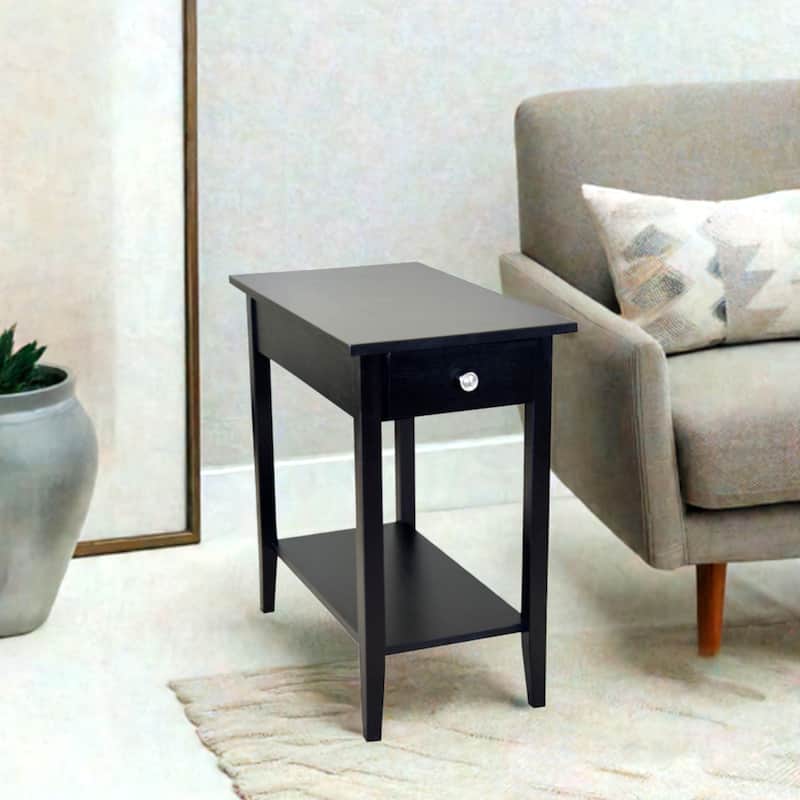 Porch & Den Holly Hill Solid Acacia Recliner End Table - Black