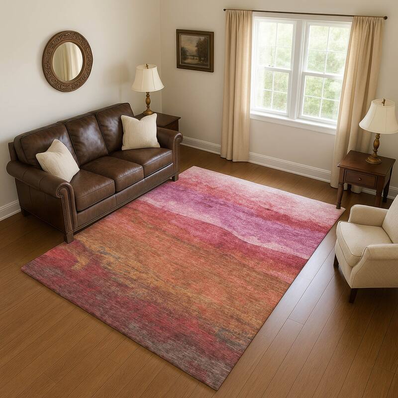 Premium Washable Super Soft Modern Ombre Mayfield Rug - Blush - 5' x 7'6"