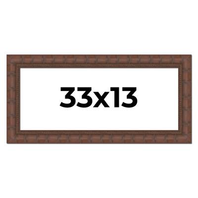33x13 Frame Pewter Solid Wood Picture Frame Width 1.625 Inches | Interior Frame Depth 0.6875 Inches