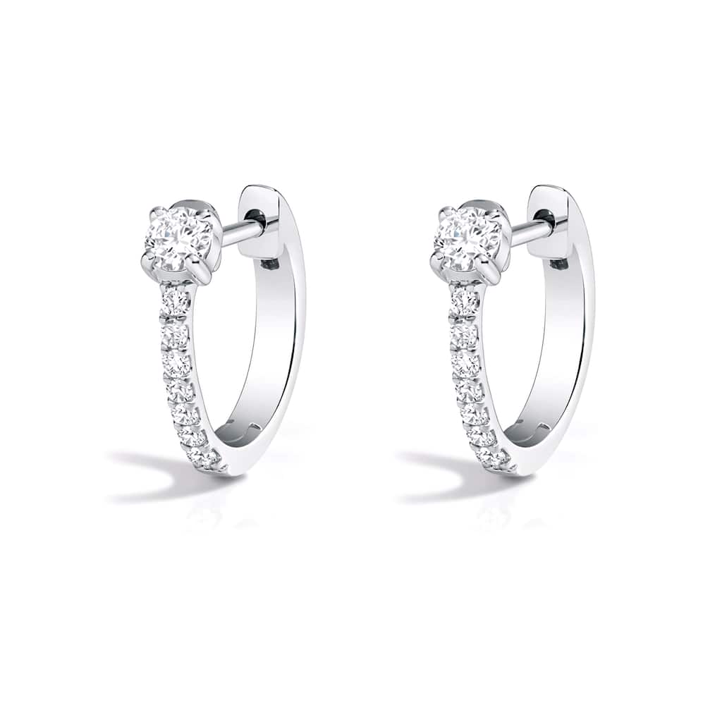 Auriya 14k Gold Lab Grown Diamond Fashion Hoop Earrings 0.70 ct. tw. (F-G VS) - White