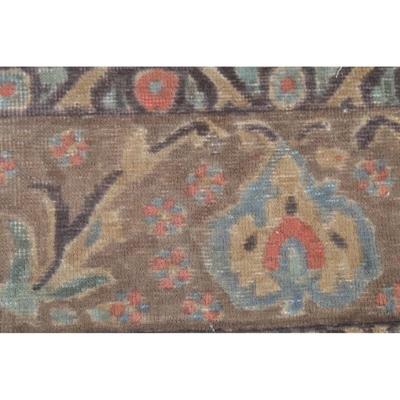 Brown Tabriz Persian Vintage Area Rug Handmade Traditional Wool Carpet - 9'4"x 12'9"
