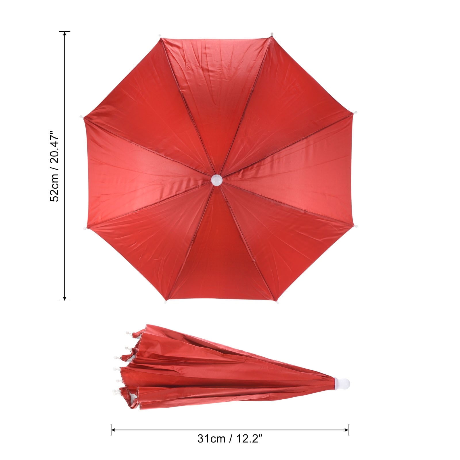 2Pcs 20 Fishing Umbrella Hat Folded Sun Rain Cap Head Umbrella Red - On  Sale - Bed Bath & Beyond - 36996441