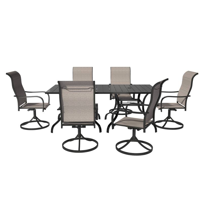 Steel square dining table with chair (set of 8)