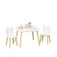 preview thumbnail 13 of 14, Kids Table and 2 Chairs Set,3 Pieces Rabbit Themed Toddler Table and Chair Set,Children Activity Play Table Set Solid Wood Legs