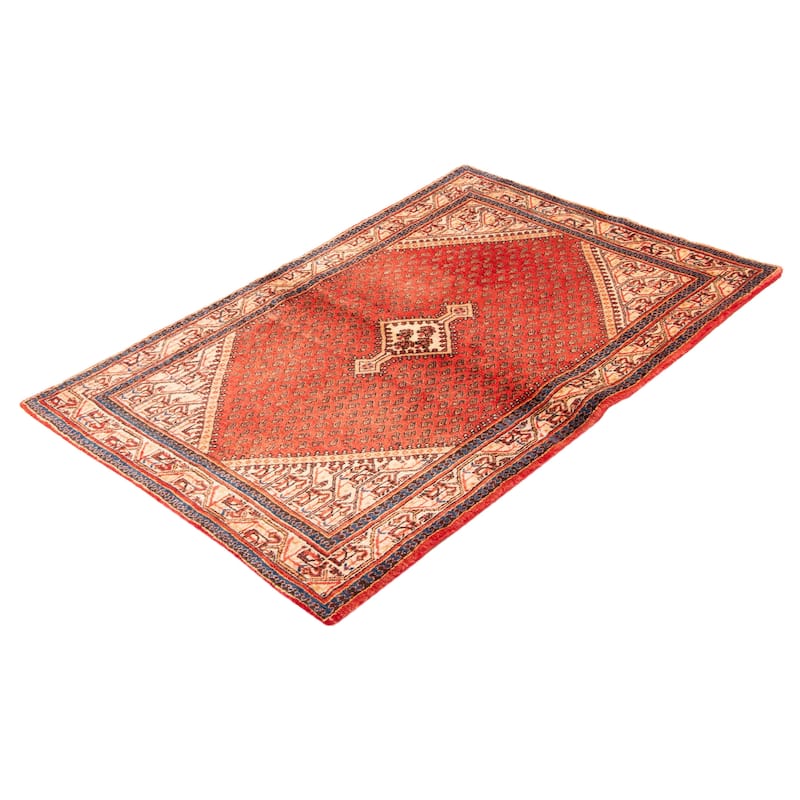 ECARPETGALLERY Hand-knotted Andelz Red Wool Rug - 4'2 x 6'9