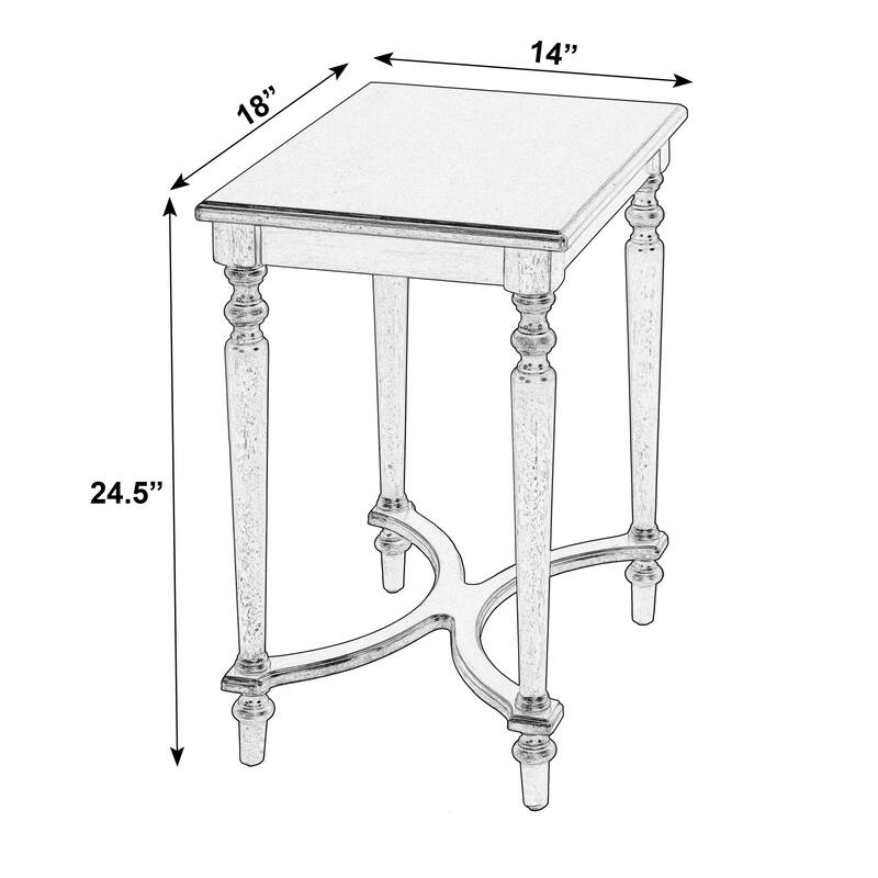 Tyler 18 in. W Rectangular Wood Side Table with 4-Way Match Veneer Inlay