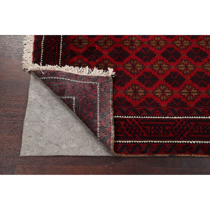 Traditional Geometric Balouch Persian Area Rug Handmade Wool Carpet - 3'8" x 7'0"