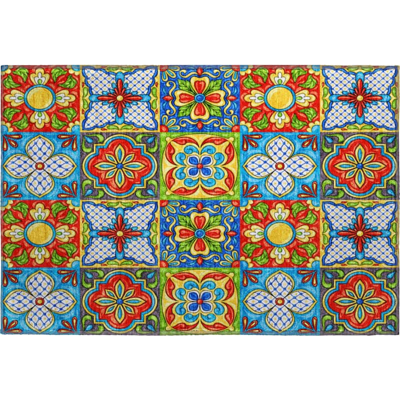 Premium Washable Super Soft Boho Mosaic Mayfield Rug