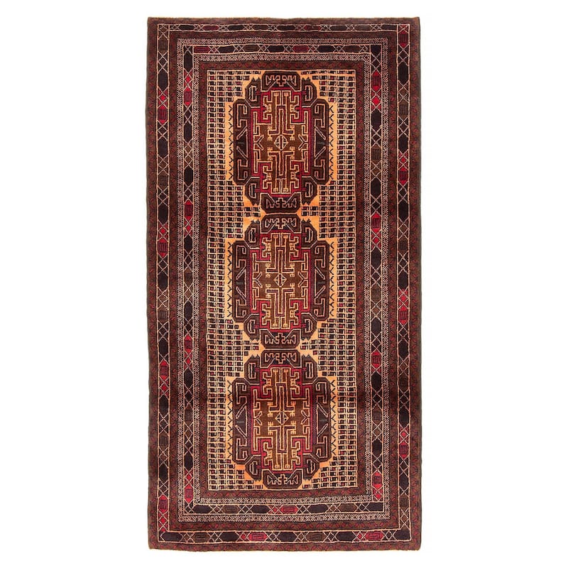Teimani Brown Rug 2'9" x 5'4" - 2'9 x 5'4 - Dark Brown - 2'9 x 5'4